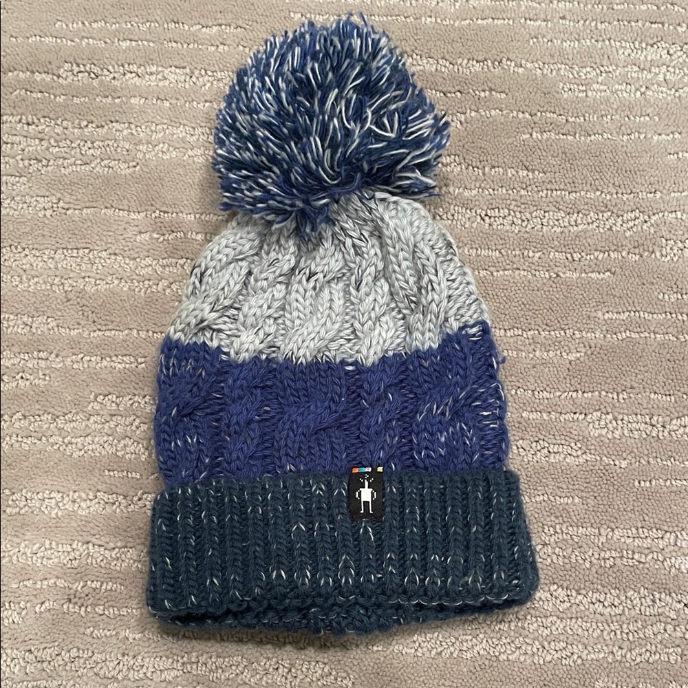 *5 for $20* baby Smartwool Pom Beanie Hat in Navy, Blue & Gray